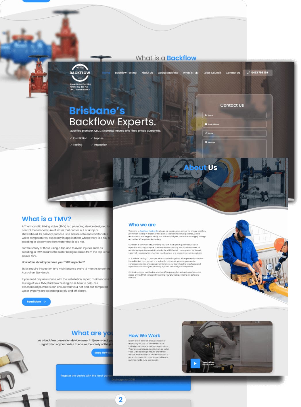 Backflow Testing Co — website screenshot