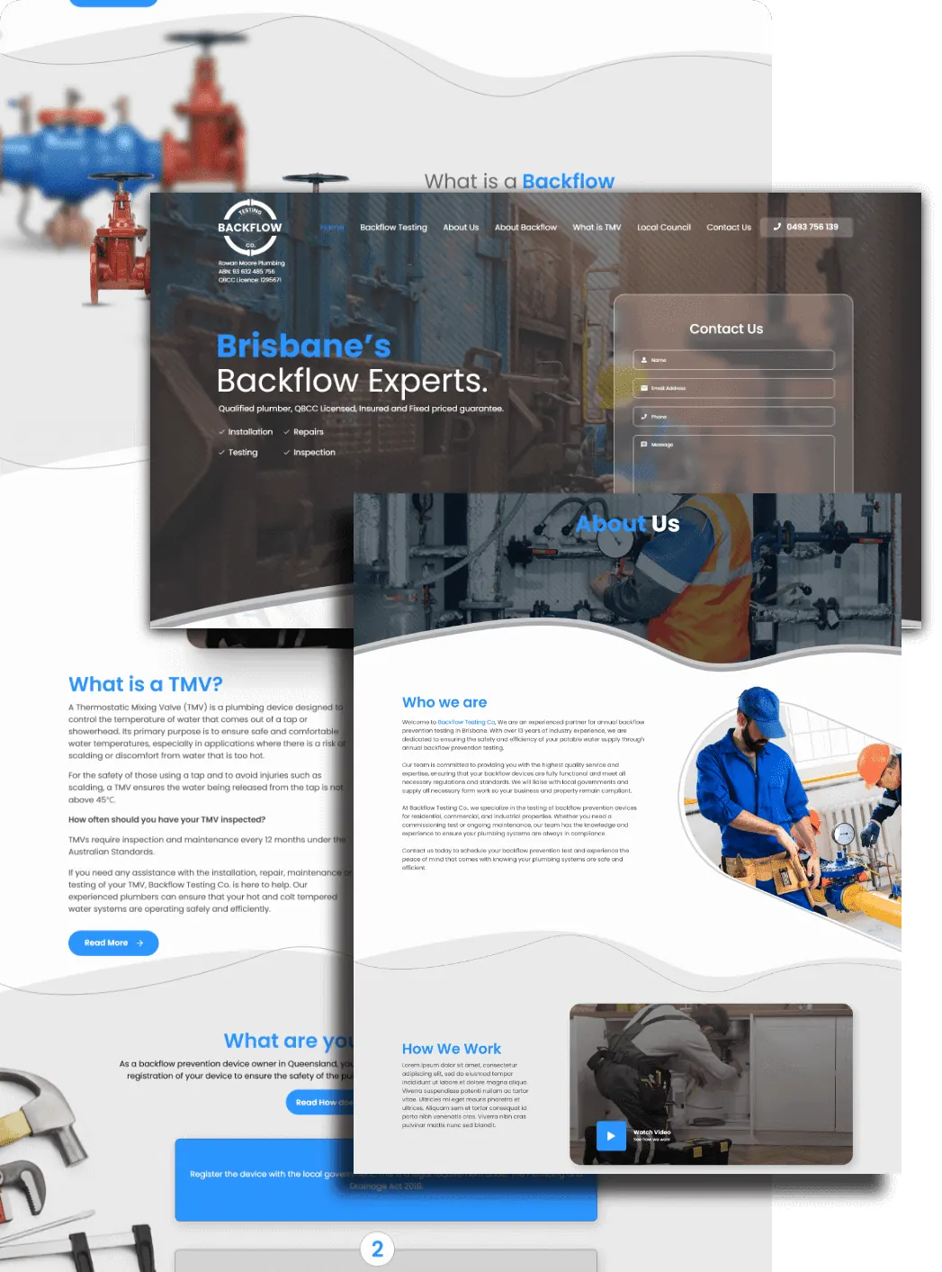 Backflow Testing Co — website screenshot