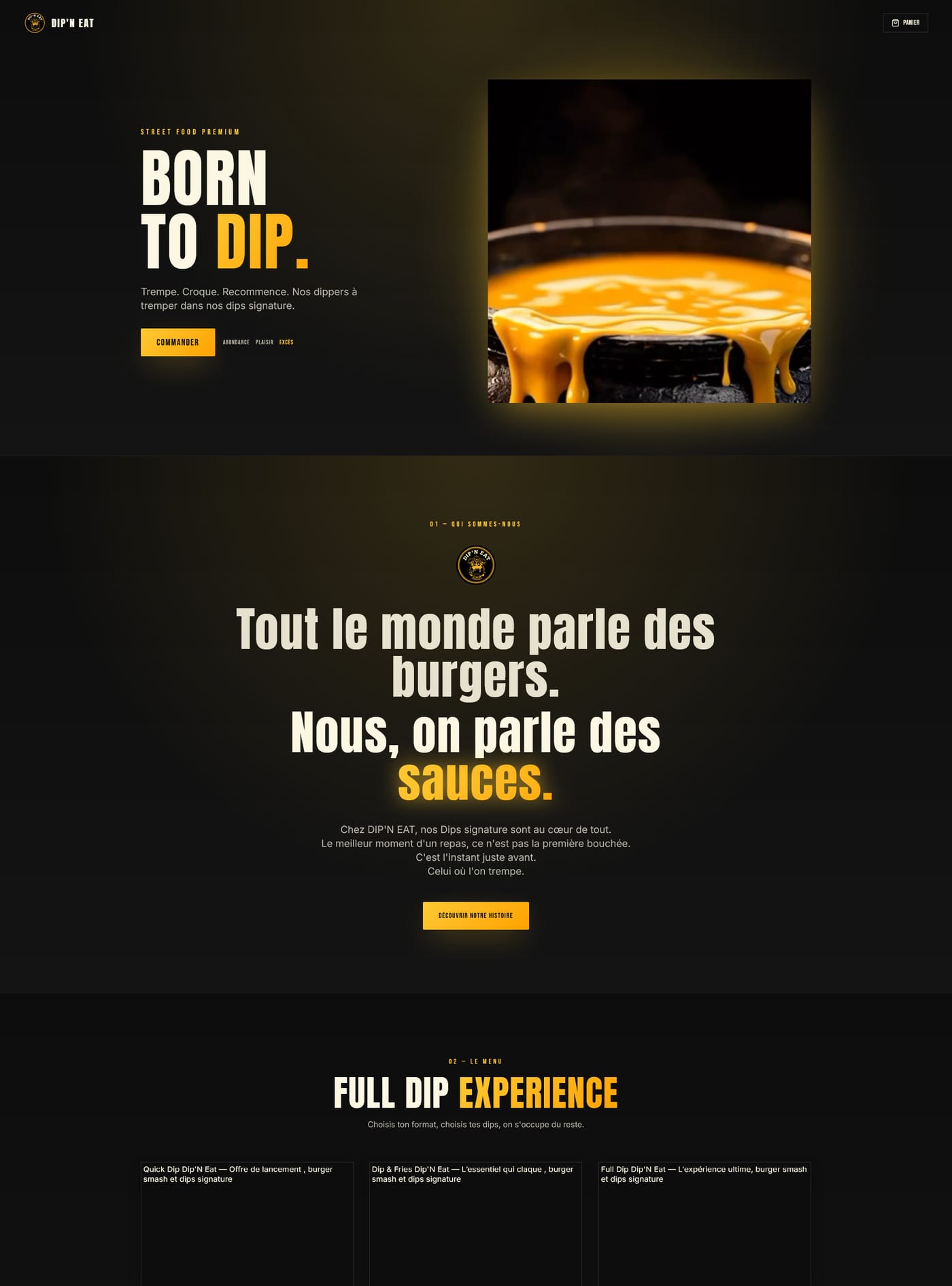 Dip'N Eat — website screenshot
